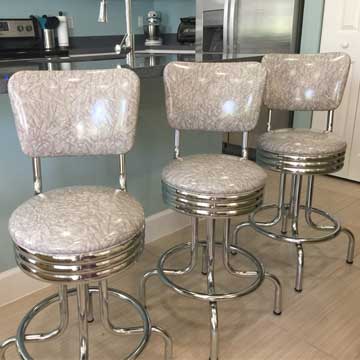 1950s American retro kitchen counter and high chrome bar chairs set gallery-Hongkong Alicia kitchen